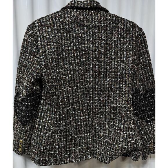 Kerri Rosenthal NWT Happy Hour Boucle Blazer Size Small in Black/Multi Tweed - Picture 2 of 9
